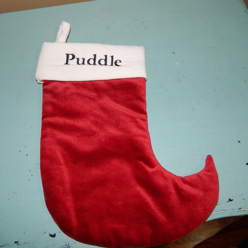 Pottery Barn Classic Velvet Christmas Stocking "Puddle" (UU-42)